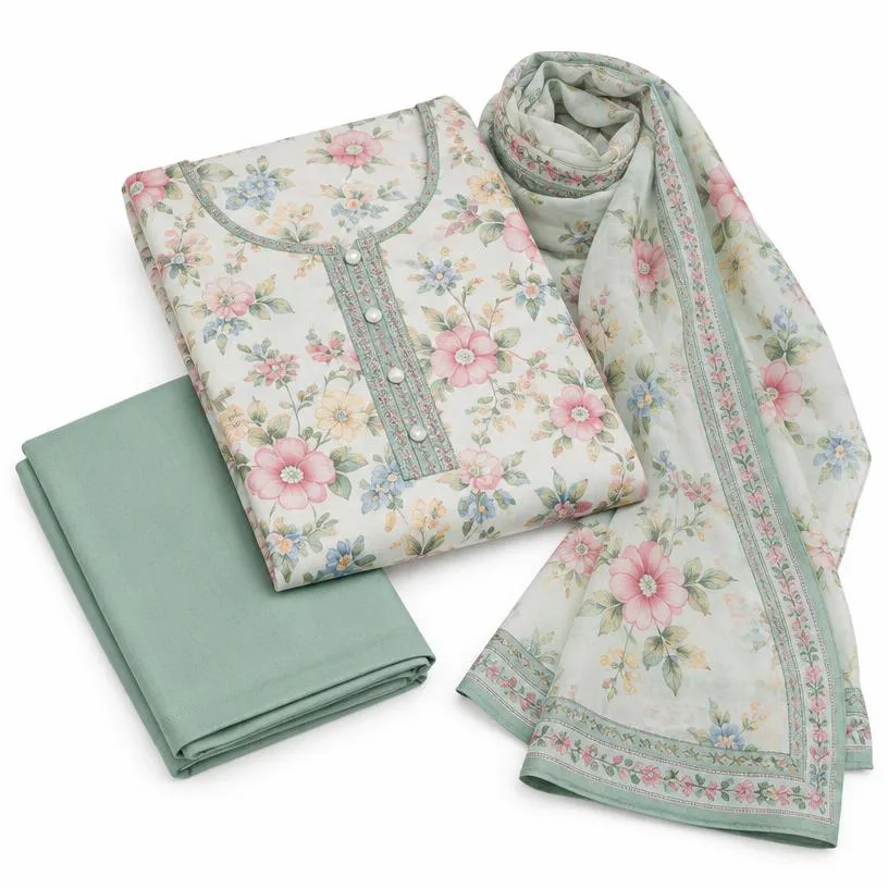 Printed Lawn 3-Piece Suit (Unstitched)